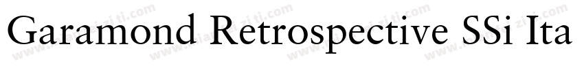Garamond Retrospective SSi Italic字体转换